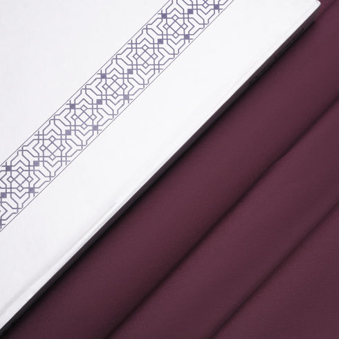 Premium Plum Unstitched Egyptian Cotton Fabric – All Season