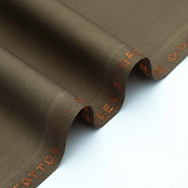 Premium Dark Olive Unstitched Egyptian Cotton Fabric – All Season