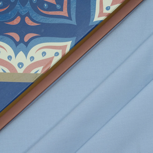 Premium Light Blue Wash & Wear Fabric – All Season