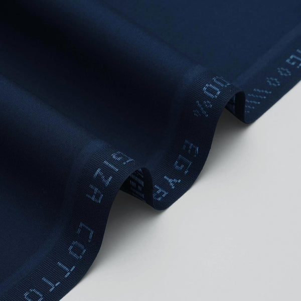 Premium Navy Blue Unstitched Egyptian Cotton Fabric – All Season